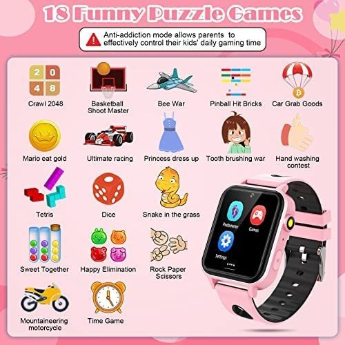 Imagen 3 de 8 de Reloj Inteligente P/niños Cjc De 3-12 Años - Rosa