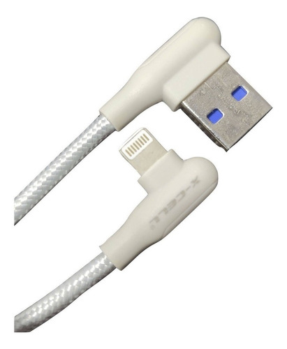 Cabo Usb Carregador Turbo Em L90 Graus 3.0a Para iPhone 