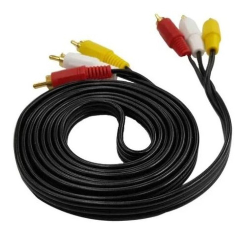 Cable 3x3 Rca Punta Dorada Macho A Macho 3m