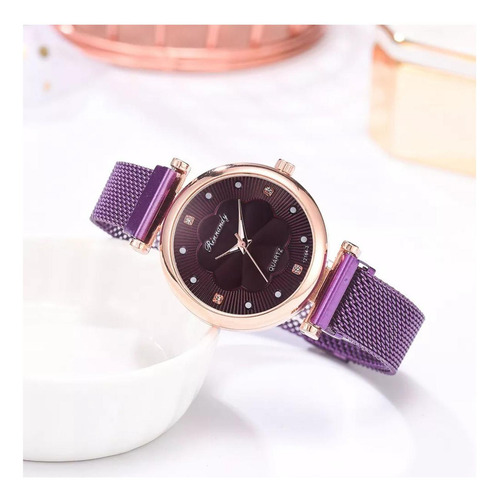 Relojes, Mxaea-002, 2pzas, Ø Dial 3.4cm, Longitud 25cm, Anch Correa Purple Fondo Purple