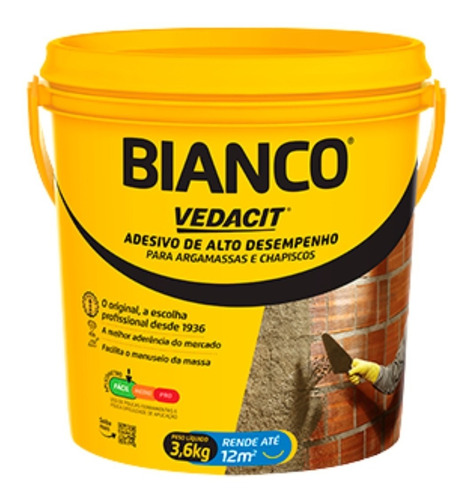 Bianco Adesivo Para Argamassa E Chapisco 3,6 Kg Vedacit