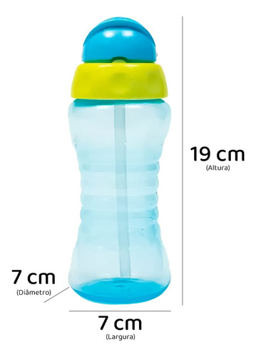Garrafinha Buba Fresh 300ml Com Canudo Silicone Bpa Free