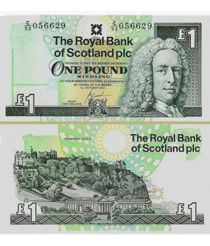 Billete De Escocia,  1 Libra, 2001. A-87