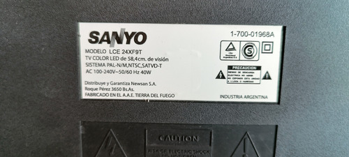 Televisión Tv Sanyo Led Lce 24xf9t 24 Para Repuestos (Usado)