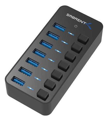 Conmutadores Y Led Sabrent Usb Hub De 7 Puertos