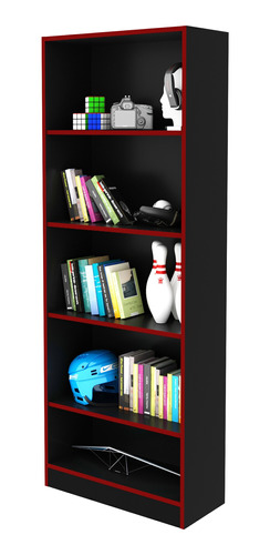 Mueble Librero Estante Oficina Negro/rojo Me4141.0007