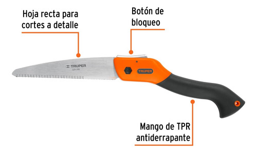 Serrucho Plegable 7 Hoja Recta 11 Dpp Mango Plástico,truper