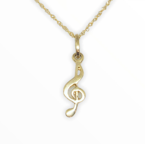 Conjunto Clave De Sol Nota Musical Oro 18k. Garantia Y Envio