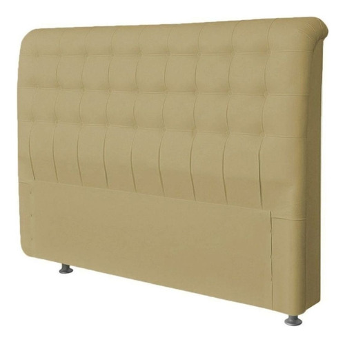 Cabeceira Estofada Cama King 195cm Tânia A01 Suede Capuccino Cor Marrom-claro