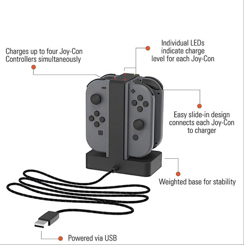 Imagen 6 de 6 de Powera Nintendo Switch Joy Con Charging Dock