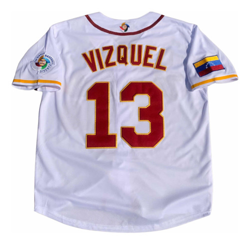 Camisa Blanca De Venezuela Mundial Béisbol 2006 Omar Vizquel