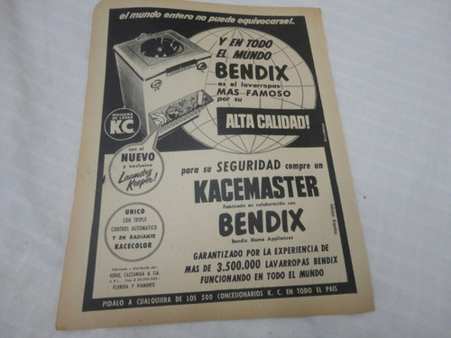 Clipping Publicidad Lavarropas Kacemaster - Bendix