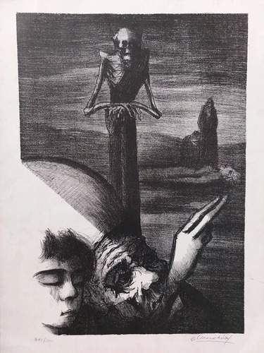 Demetrio Urruchua - Litografía Firmada - Serie De La Guerra (Usado)