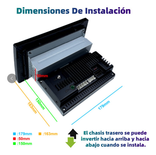 Autoestéreo Land Cast Compatible Con Android Ios Mirror Link 1din 9.1 Pulgadas HD Pantalla Táctil capacitiva soporte de montaje FM Bluetooth USB duales entrada de subwoofer Cámara Retroceso Con 12 Led