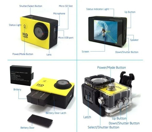 Camara Deportiva Ultra Hd Sumergible Tipo Go Pro + Regalo Sd