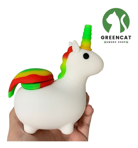 Unicorn Silicon Pipe Bong Green Cat Unicornio