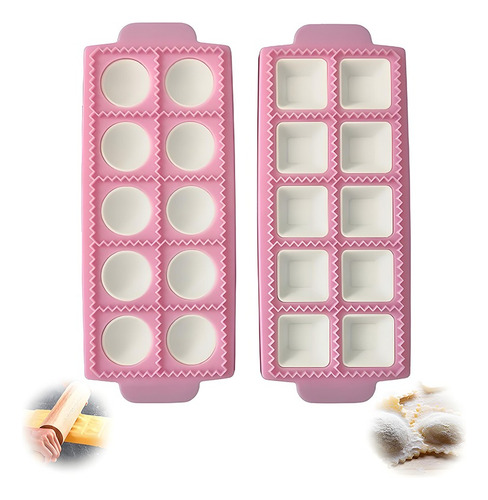 Moldes Para Pasta En U, 2 Unidades De Ravioles De Silicona P Rosa Corazón
