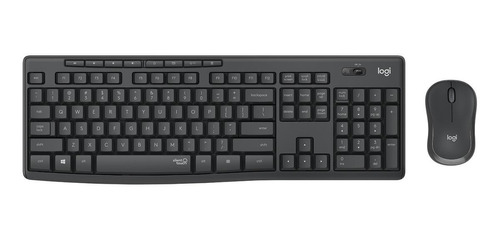 Imagen 1 de 3 de Kit de teclado y mouse inalámbrico Logitech MK295 Español de color negro
