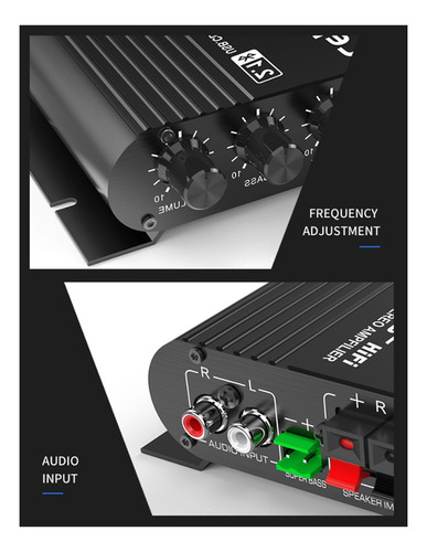 Amplificador De Subwoofer Usb Lepy 838 Hifi 2.1 12 V Para Co