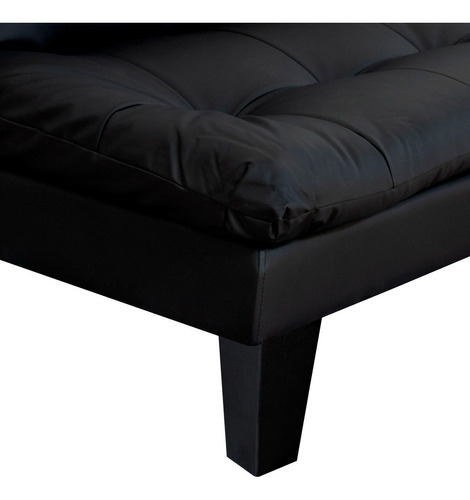 Sofá Cama Paris Fantasía Tipo Cuero Negro