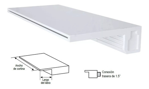 Imagen 1 de 2 de Cascada Tipo Natural Cortina De 36 PuLG /91cm Labio De 1 Pul