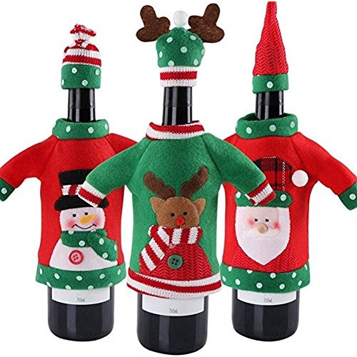 Myoe Christmas Wine Cover Sweater Ugly Wine Cover Papá...
