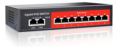 Conmutador Poe Steamemo De 8 Puertos Gigabit Con 2 Gigabit U