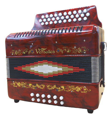 3112t Fbb Rojo Versalles Acord.31 Botones Tradicional