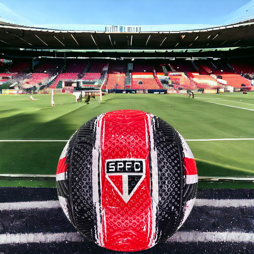 Bola De Futebol Profissional São Paulo Pvc Alta Durabilidade