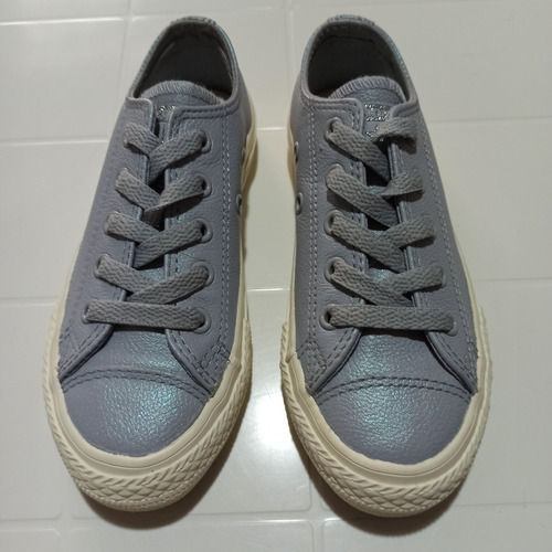 Zapatos All Star Converse Niña Talla 28 (17 Cm) Cuero Gris