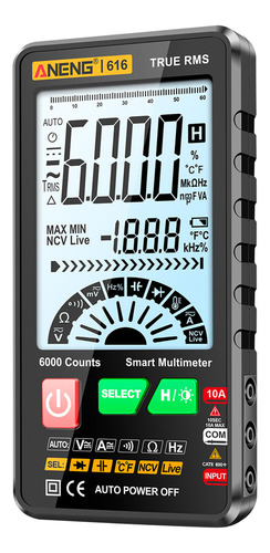 Multímetro Digital Inteligente Aneng 616, Rango Automático,