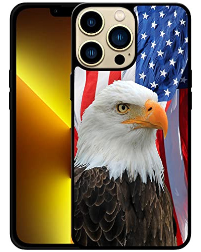 Funda Para iPhone 13 Pro Max Bald Eagle Usa American Flag 6.