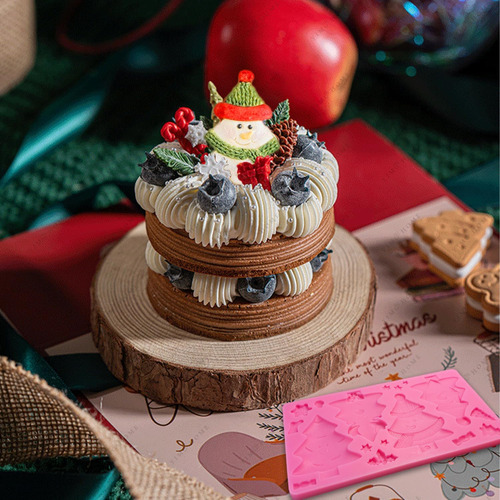 Molde De Silicona Para Fondant Con Forma De Árbol De Navidad