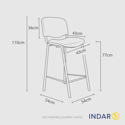 Imagen 3 de 6 de Silla Cajera Fija Indar Iso Tapizada Supermercado Mostrador