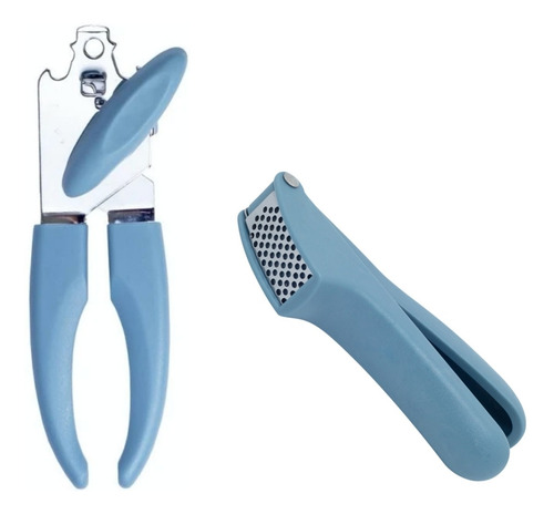 Imagem 1 de 3 de Kit Espremedor De Alho E Abridor De Lata Para Cozinha