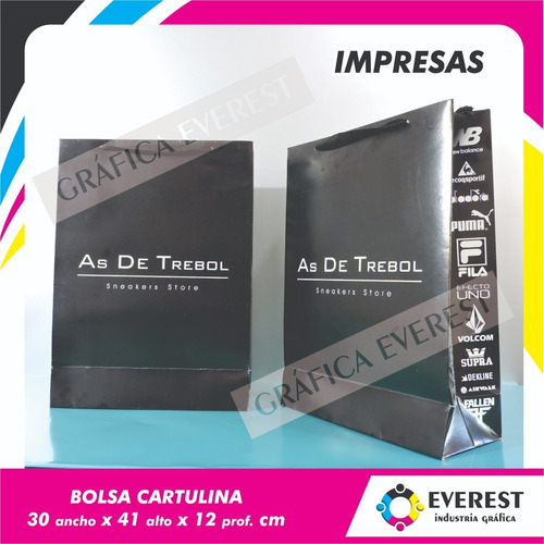 Bolsas De Cartulina 30x41x12 X 125u Impresas Offset 1 Color