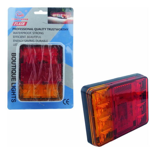 Set X2 Foco Trasero Led P/ Camion Cuadrado De 12 A 24 Volt
