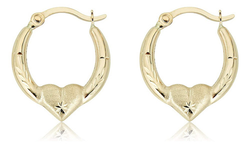 Avora - Arracadas De Oro Con Forma De Corazón Criollo, Oro A