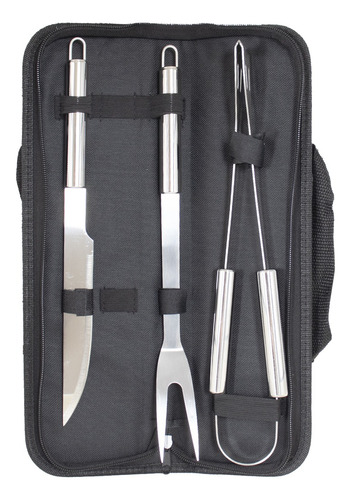 Set Asador X3 Piezas Estuche Negro