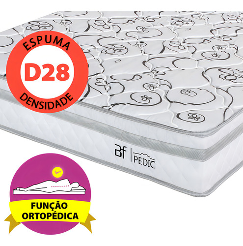 Cama Box Queen com Colchão Ortopédico Firme Espuma D28 158x198cm BF Colchões