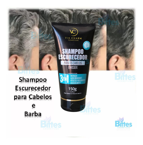 Shampoo Escurecedor Via Charm Fios Escuros E Nutridos Fios