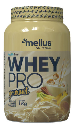 Whey Protein Gourmet - 1kg - Health Time Concentrado Sabor Milkshake Banana C/ Canela