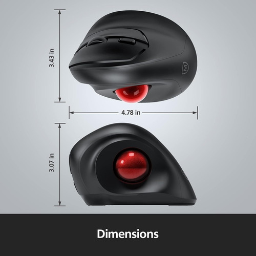 Ratón Vertical, Micropack, Inalámbrico, Con Trackball