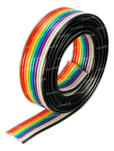 10 Metros Cable Plano 10 Conductores Color 28 Awg China