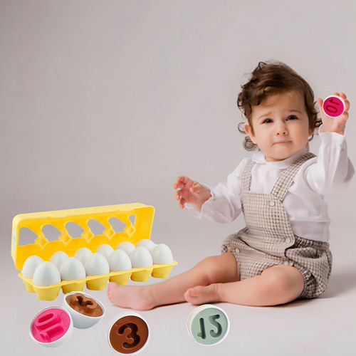 Juguete Con 12 Números Para Combinar Huevos, Jugar A Juego Con Huevos, Juguete De Pascua Con Soporte, Juguetes Para Niños Pequeños, Huevos Stem, Reconocimiento De Colores Y Formas Para Niños, Juguete