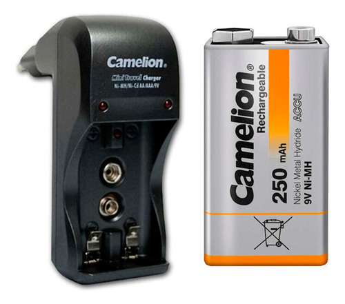 Cargador + Batería Recargable De 9v, De 250mah Para Tens,mic