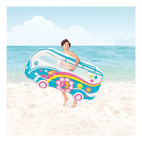 Colchoneta Inflable Intex Van Hippie 178 X 23 X 91 Cm 58728 Azul Claro