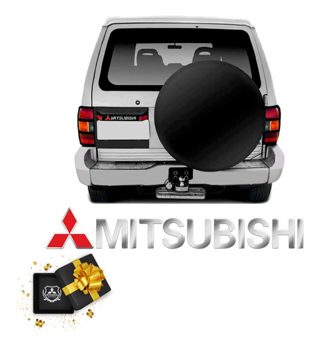 Emblema Mitsubishi Pajero Full Traseiro Cromado Resinado