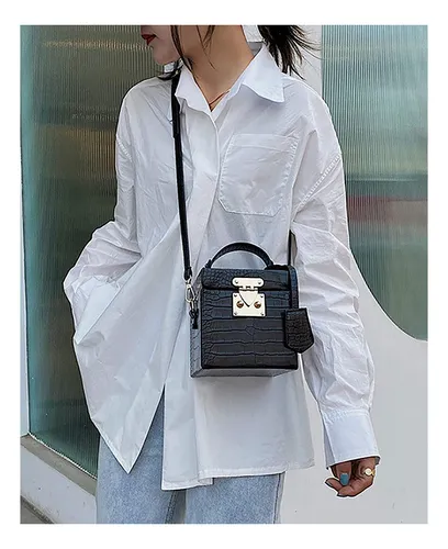 Bolso De Mano De Caja Cuadrada Para Mujer, Bolso De Hom...