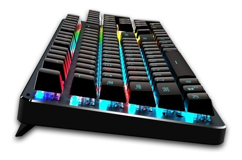 Imagen 4 de 5 de Teclado gamer Meetion MK007 QWERTY Meetion Blue inglés US color negro con luz RGB